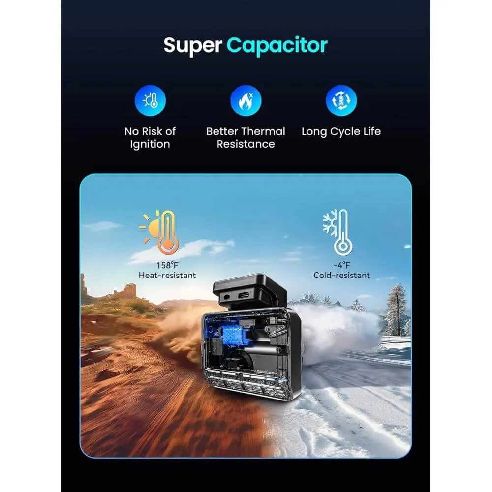 მანქანის ვიდეო რეგისტრატორი DDPAI Z50 Pro 4K Dash Cam 143° WIFI, GPS, Bluetooth, Car Video Recorder, Black