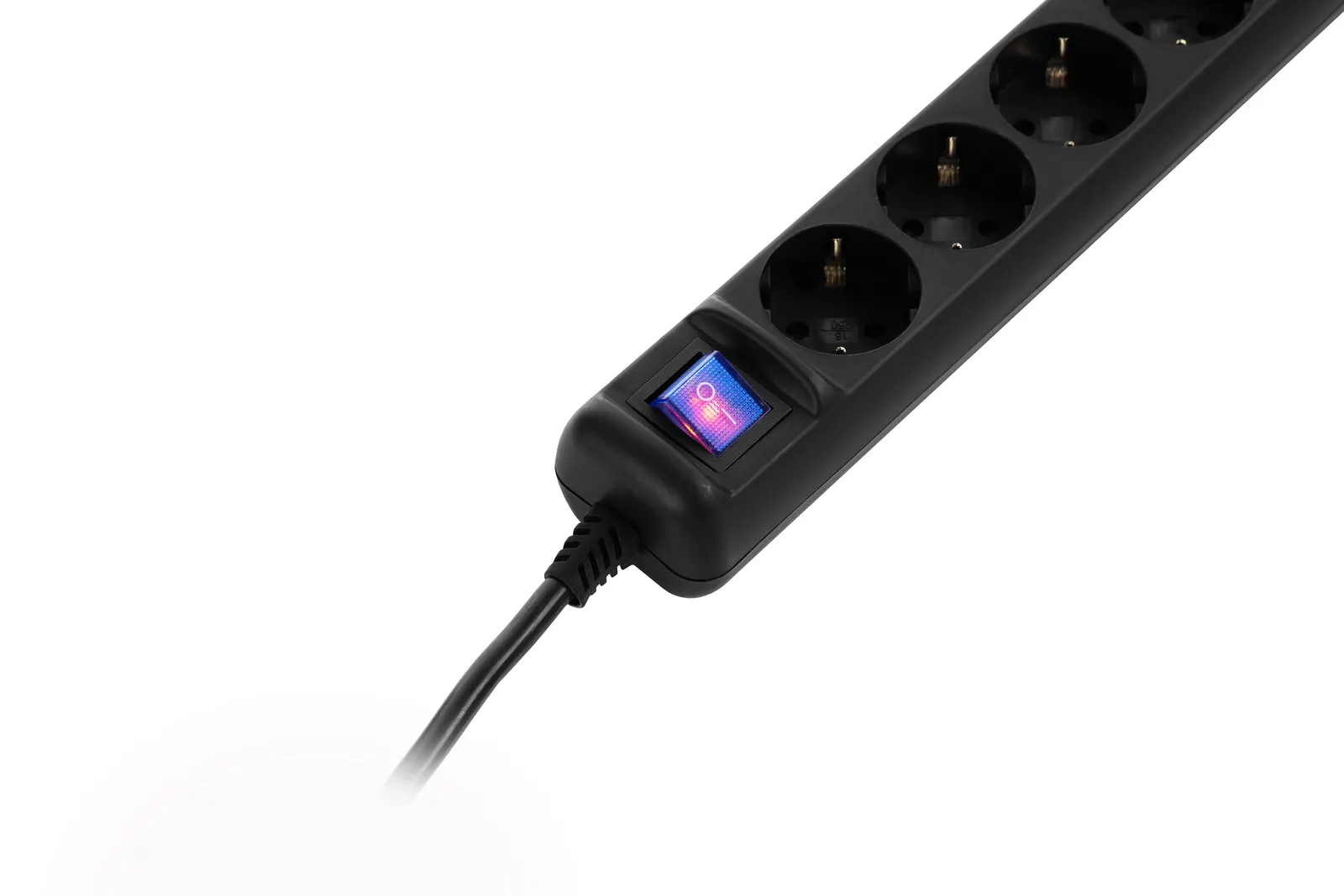 Power strip 2E 5XSchuko with switch, 3G*1.5mm2, 3m, black