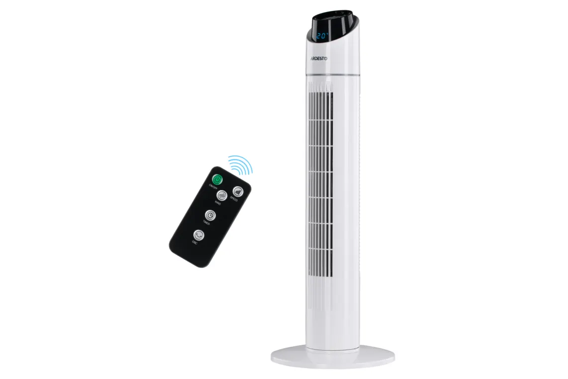 ARDESTO Column fan, 90cm, 50W, remote control, display, black and white