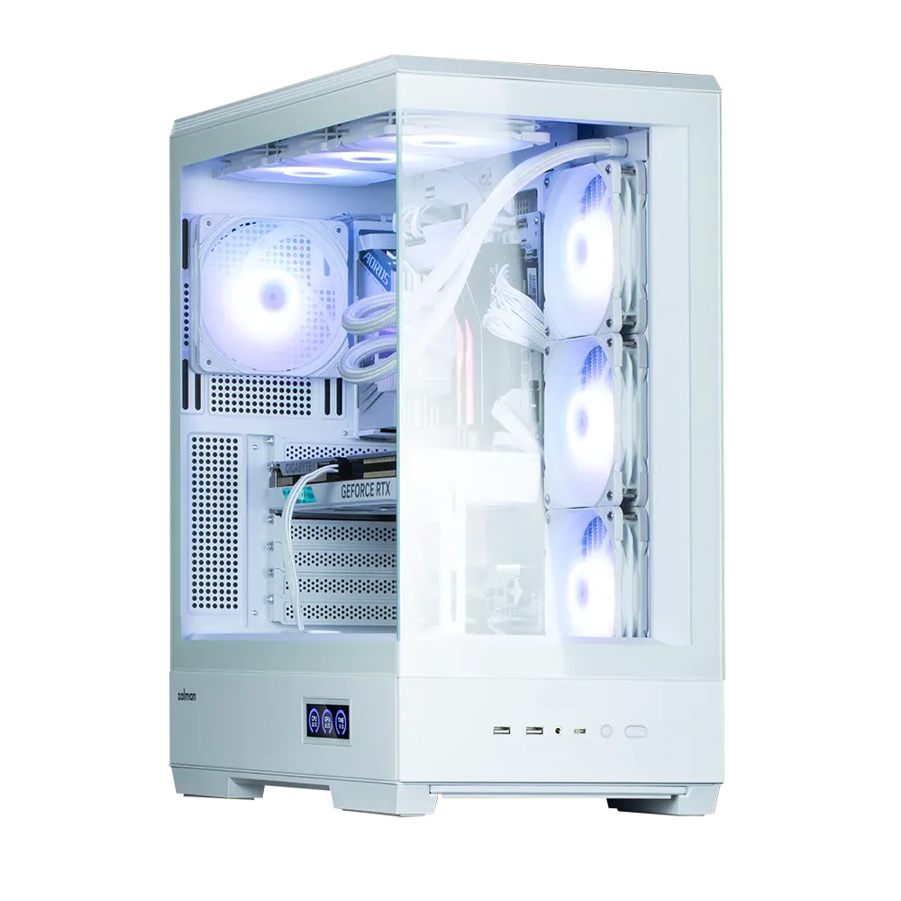 ქეისი Zalman PC case P50 DS without PSU, 2xUSB3.0, 1xUSBType-C, 4x120mm ARGB, VGA 435 mm, LCS ready, TG Side Panel, ATX, white