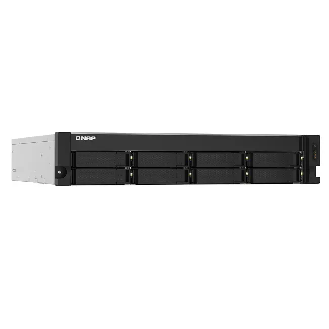 8-Bay AL324 quad-core 1.7 GHz rackmount NAS with 250W redundant PSU, 4GB DDR4 UDIMM RAM (max 16GB), SATA 6Gb/s, 2x 10GbE SFP+, 2x 2.5GbE, 1x PCIe Gen2