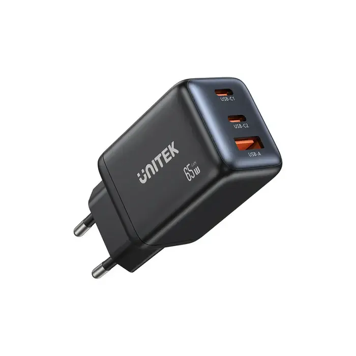 დამტენი P1130A-EU, UNITEK, Power Supply, 65W 3-Port Wall GaN Charger .
