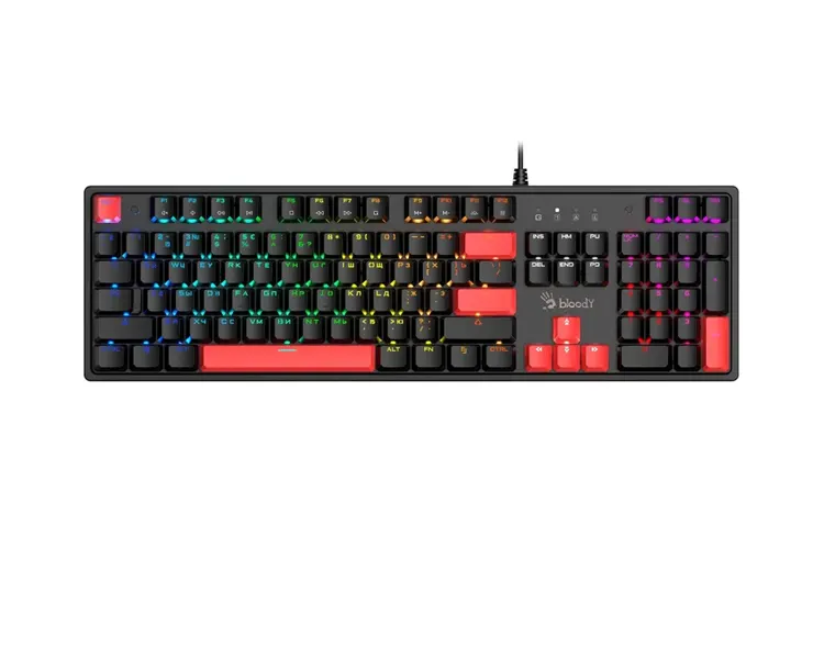 კლავიატურა A4Tech Bloody S520N Mechanical Red Plus Switch RGB Gaming Keyboard Fire Black