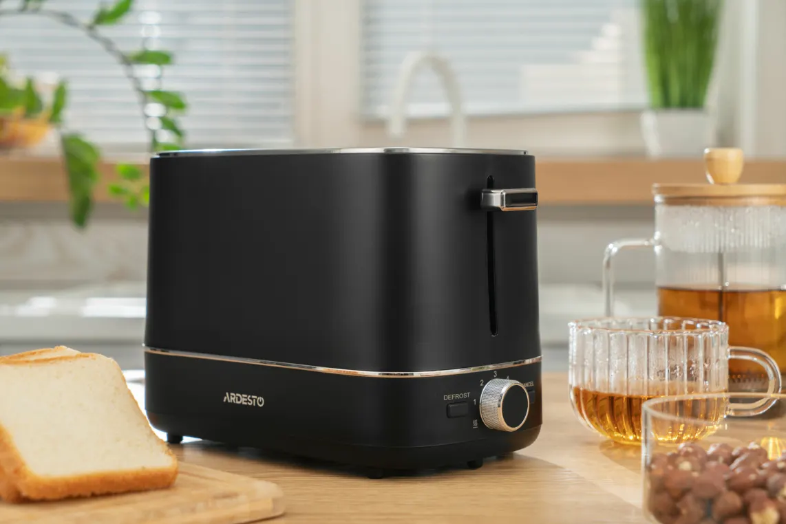 ტოსტერი Ardesto toaster Timeless Elegance, 800W, plastic, 2 slots, black