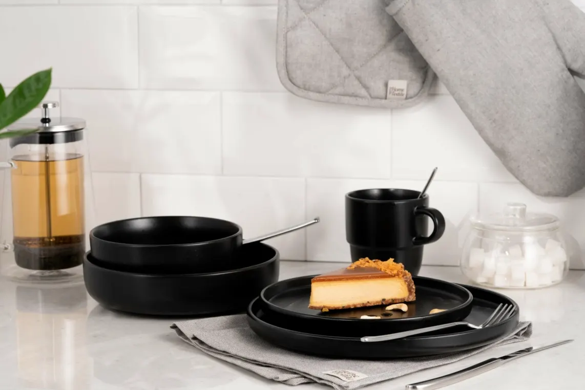 თეფში Ardesto Dessert plate Trento, 20.5cm, ceramics, black
