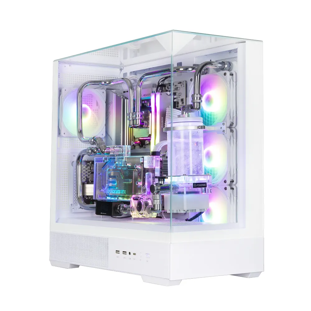 ქეისი Zalman PC case P40 Prism without PSU, 2xUSB3.0, 1xUSBType-C, 1x120mm ARGB, VGA 420mm, LCS ready, TG 3x Panels, ATX, white