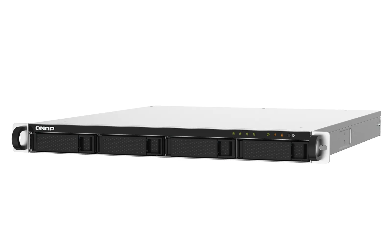 4-Bay AL324 quad-core 1.7 GHz rackmount NAS with 250W redundant PSU, 2GB DDR4 UDIMM RAM (max 16GB), SATA 6Gb/s, 2x 10GbE SFP+ , 2x 2.5GbE, 1x PCIe Gen