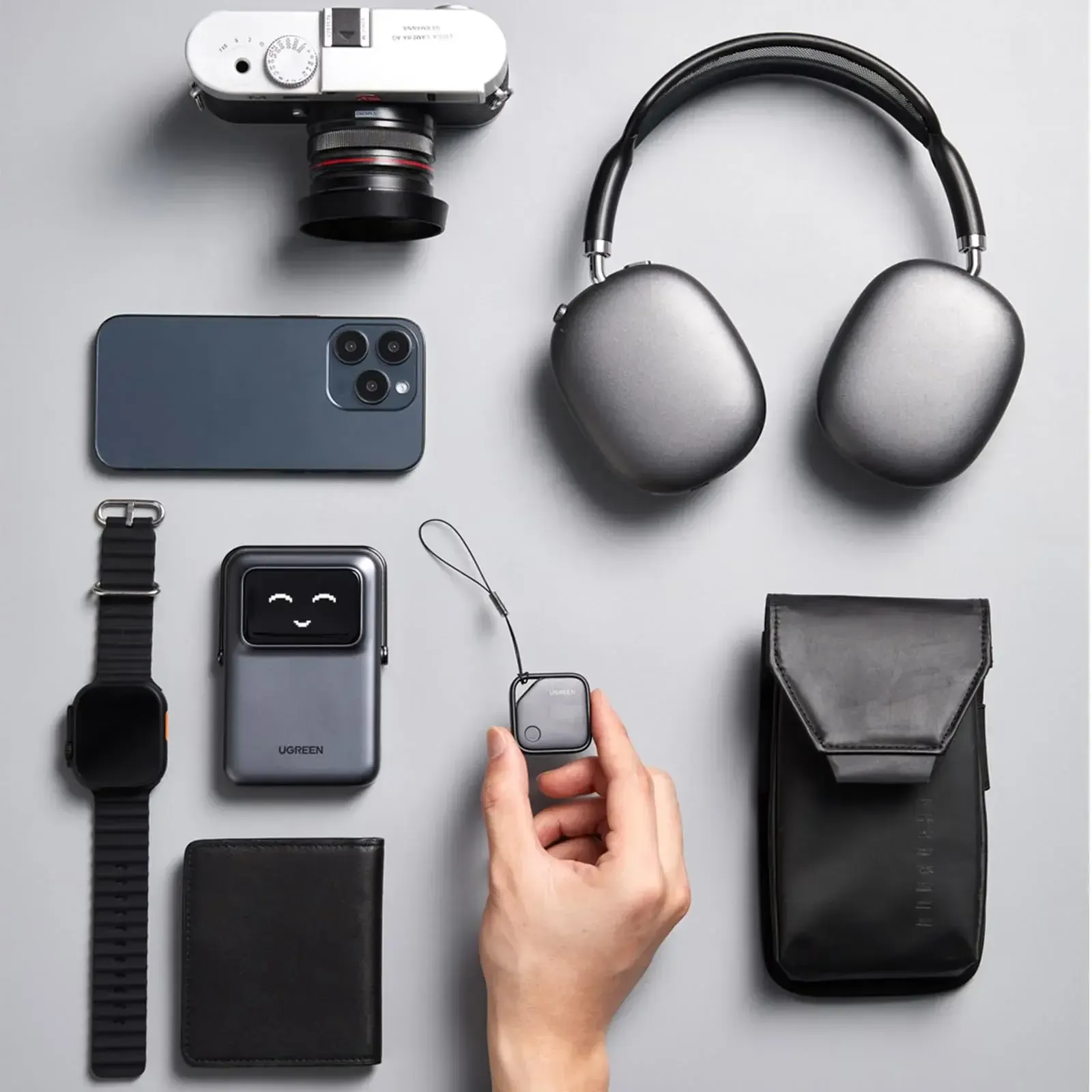 GPS ტრეკერი CM916, UGREEN, FineTrack Duo, Apple+Google, Smart Tag Finder, Grey.