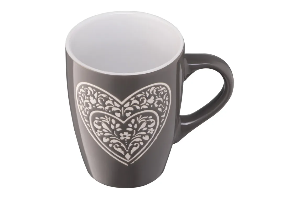 კათხა Mug ARDESTO Heart, 330ml, ceramics, dark grey
