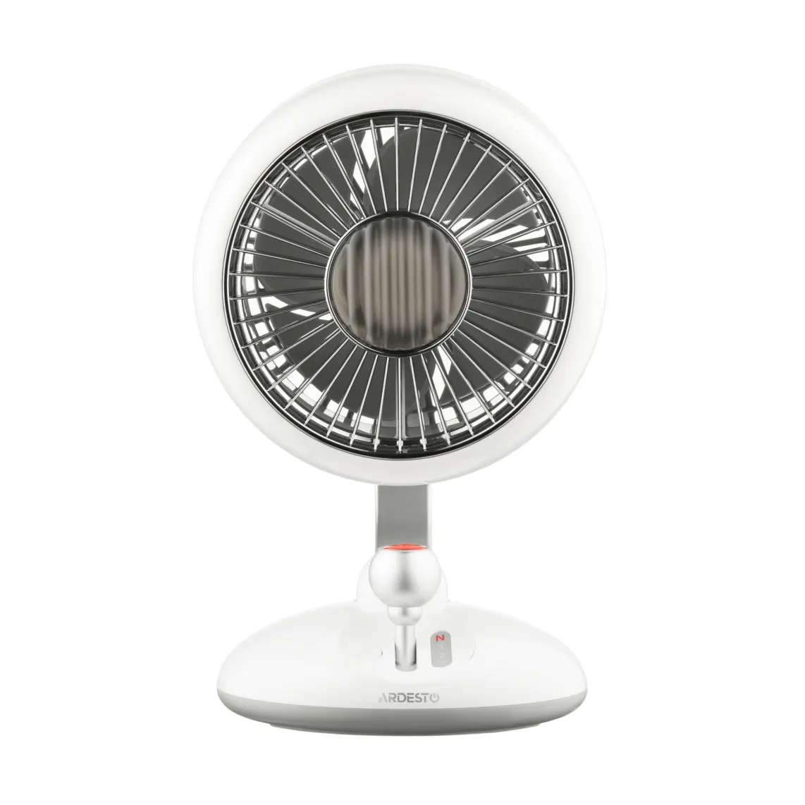 ARDESTO Table fan AviaFan FT-F3600W desktop, 12cm, rechargeable, backlight, USB-A Type-C, white
