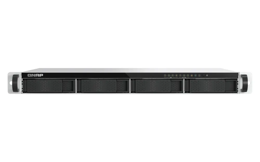 1U 4-bay 3.5" SATA + 3 x E1.S/PCIe M.2 2280 short depth 12" rackmount NAS, Intel Atom x7405C quad-core, 8GB RAM SODIMM DDR5 (1 x DDR5 SODIMM slots