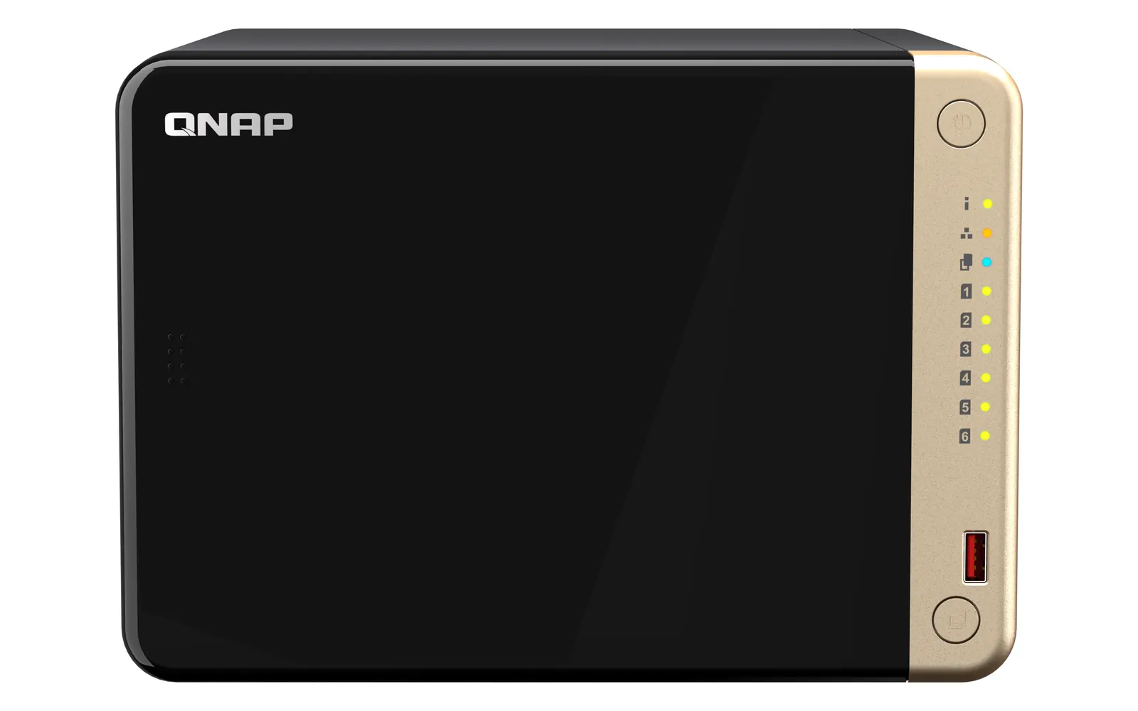 NAS სერვერი 6-Bay desktop NAS, Intel Celeron N5105/N5095 quad-core, 8 GB onboard not expandable, 6 x 3.5"/2.5" SATA 6Gb/s drive bays, 2 x M.2 2280 PCIe Gen 3 x1