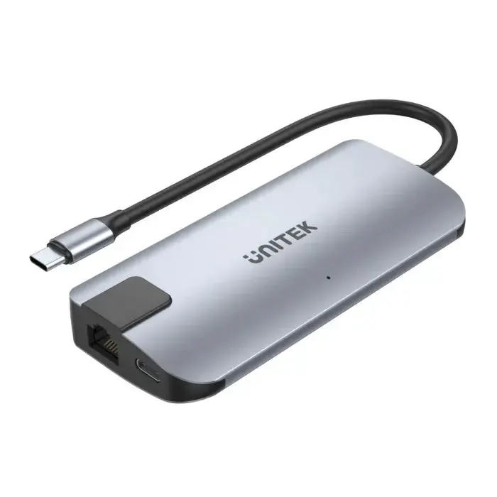 D1028A, UNITEK, 5-In-1 USB3.1 10Gbps Multi-Port Hub (2-Port USB-A 10Gbps + HDMI 4K60Hz + RJ45 + PD 100W), Space Grey