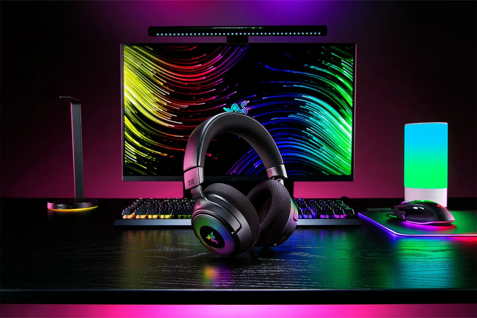 ყურსასმენი Razer Gaming Headset Kraken V4, USB-A/WL/BT, RGB, black