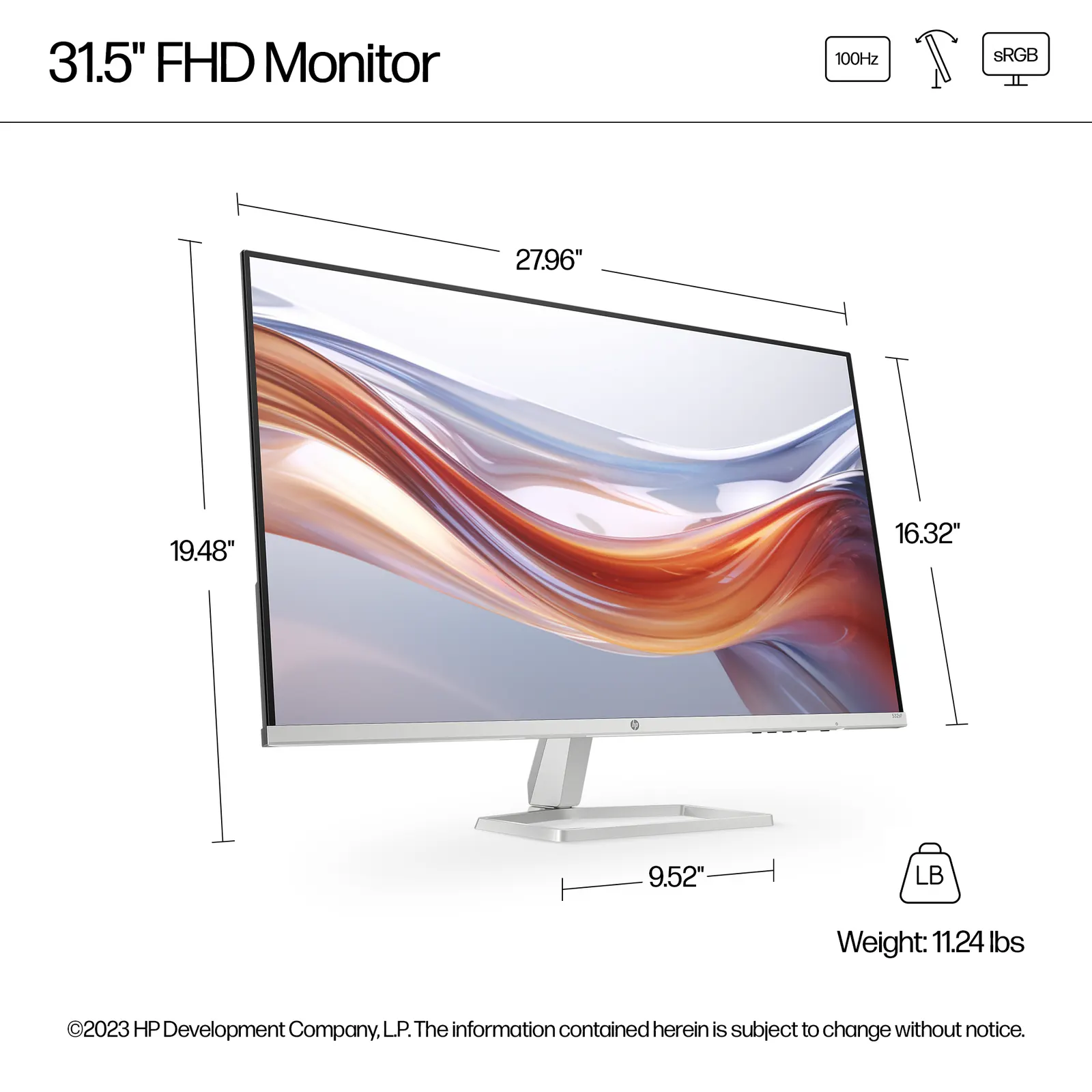 მონიტორი HP S5 532sf 31.5" VA FHD Black/Silver