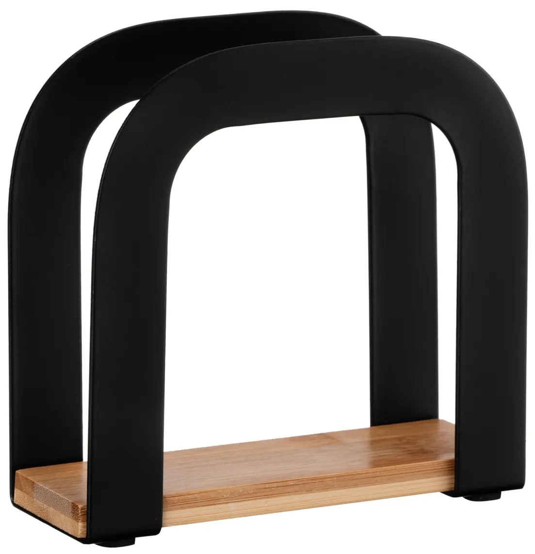 ხელსახოცის სადგამი Ardesto Napkin holder Midori 12x4.5x12cm, metal, bamboo, black