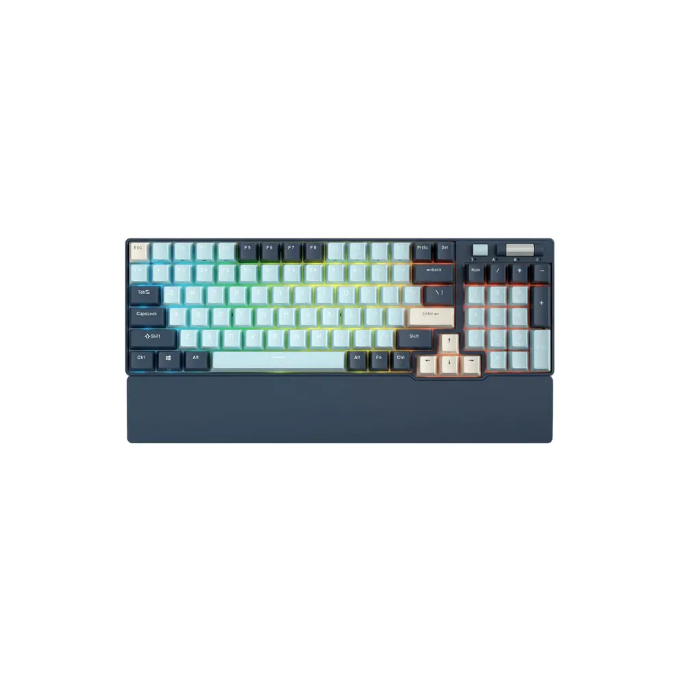 კლავიატურა Royal Kludge RK 96 Mechanical Keyboard, Red switch, Hot Swappable, Wireless, USB Type-C, 2.4 GHz, Bluetooth, Forest Blue