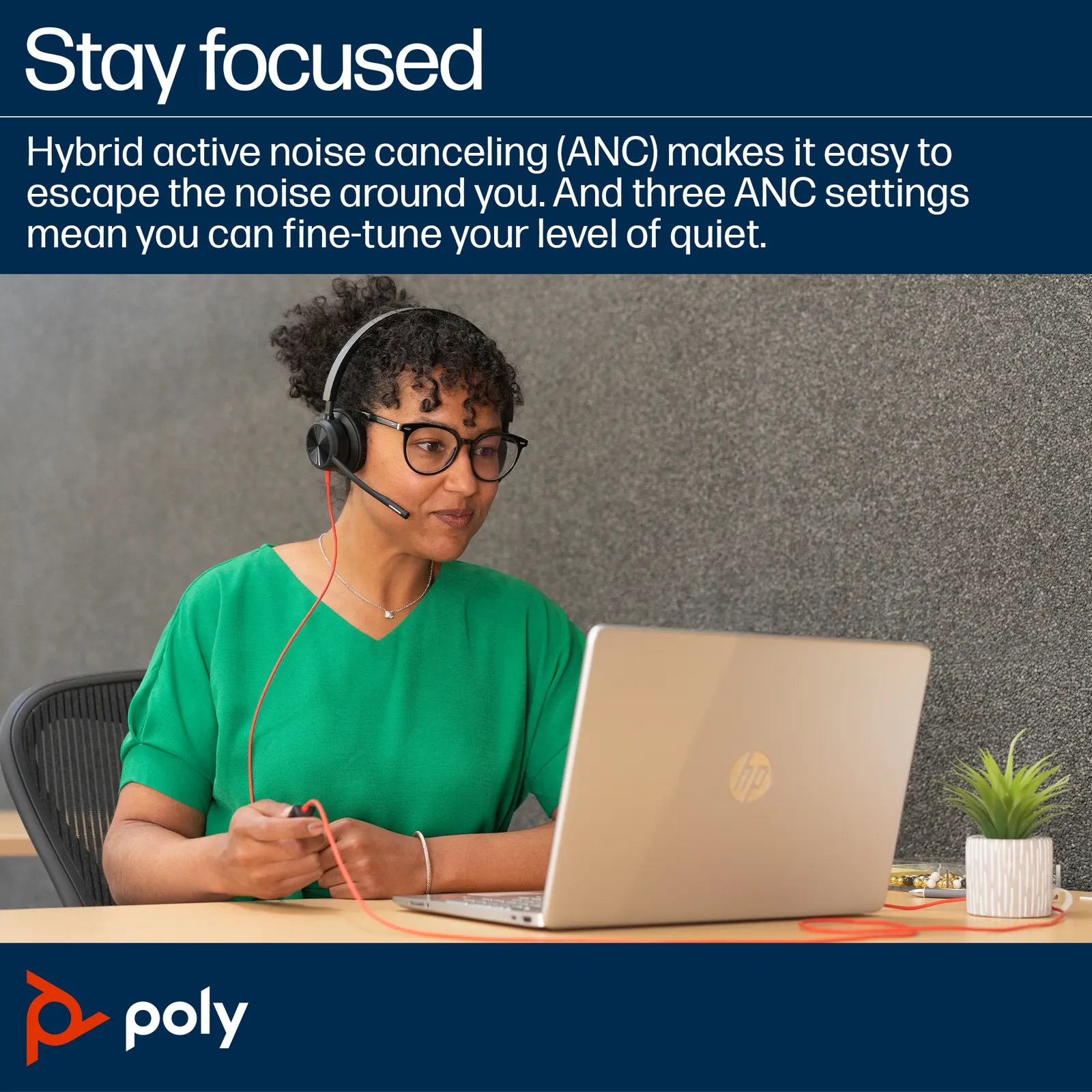 Poly BlackWire 8225 Wired On-ear Black
