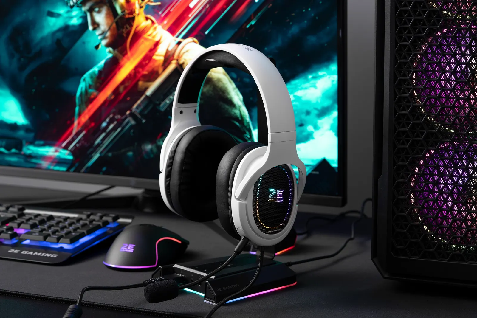 ყურსასმენი 2E GAMING Headset HG330 RGB USB 7.1 White