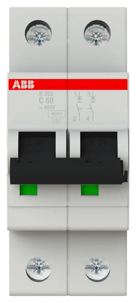 ავტომატური ამომრთველი - 50A 6KA 2P C, ABB SH201-C50NA