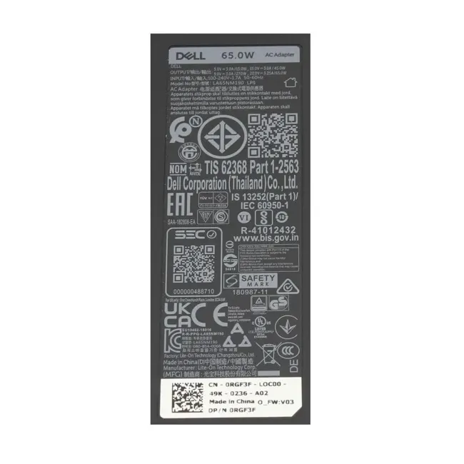 ნოუთბუქის დამტენი Dell E5 130W USB-C AC Adapter with PowerCord-EURO