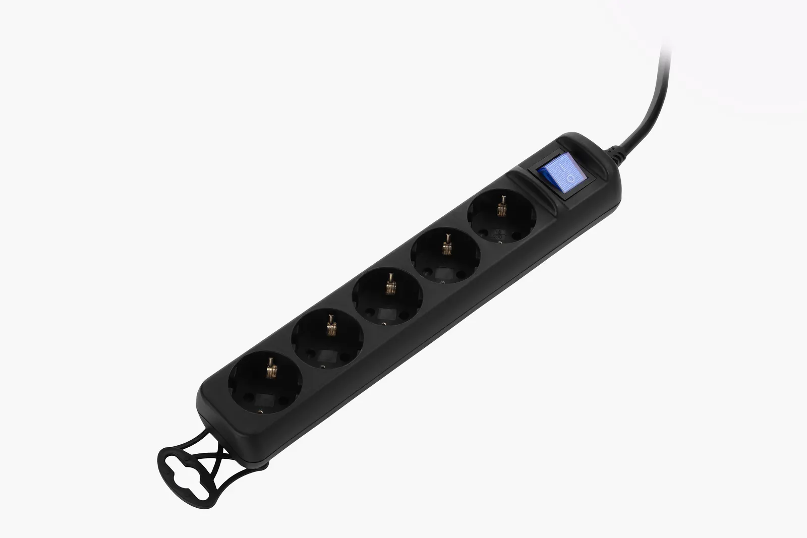 Power strip 2E 5XSchuko with switch, 3G*1.5mm2, 1.5m, black