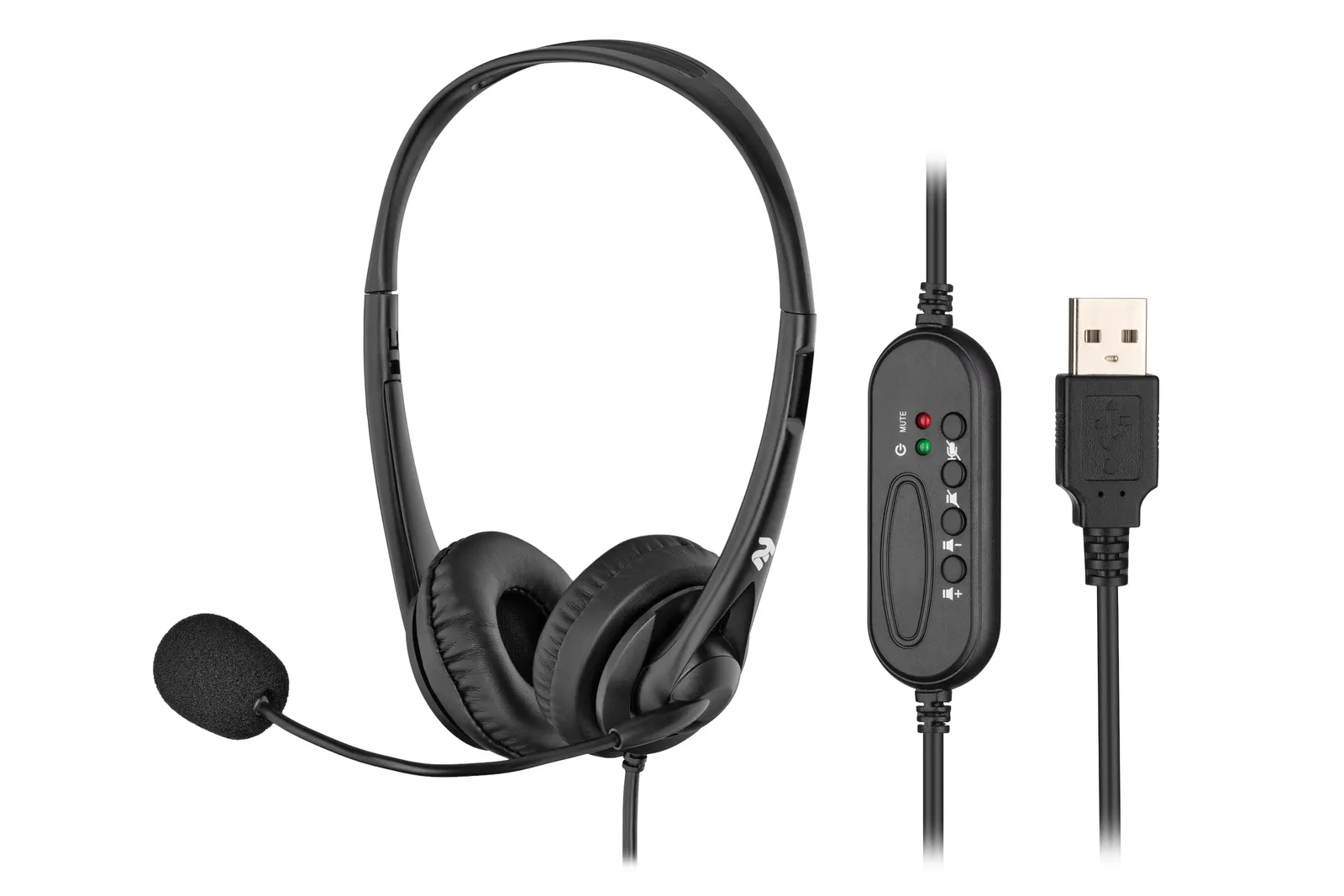 ყურსასმენი 2E PC headset stereo On-ear CH11 USB, omni-mic, 2m, black