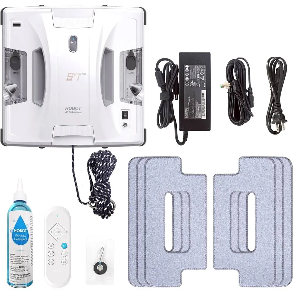 მინის საწმენდი რობოტი Hobot S7 Pro, 100W, 4800Pa, Dual Mop Polish Window Cleaning Robot, White