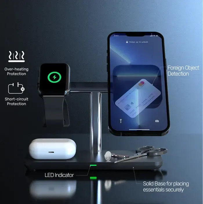 P1212A, UNITEK, 3 in 1 Magnetic Wireless Charger..