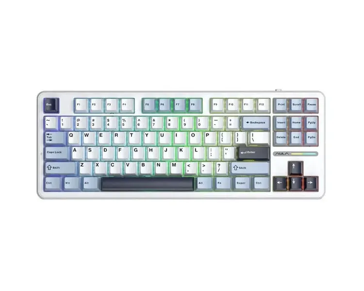 კლავიატურა AULA F87 RGB Mechanical Gaming Keyboard Blue/White/Purple (Graywood V3 Switch)