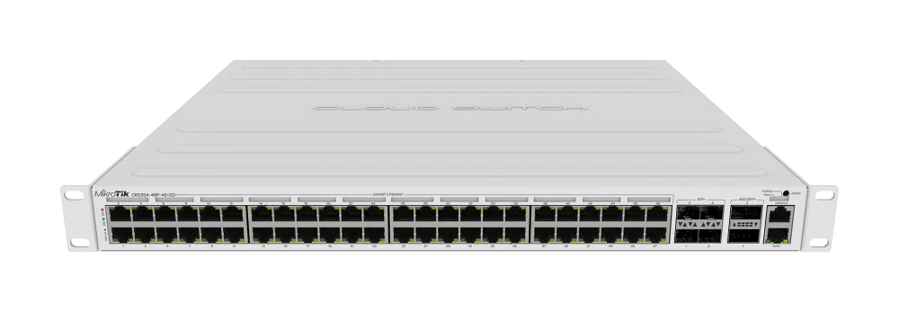 მართვადი PoE სვიჩი - CRS354, L3, 48P af/at, 4S+, 2QSFP+, MikroTik CRS354-48P-4S+2Q+RM