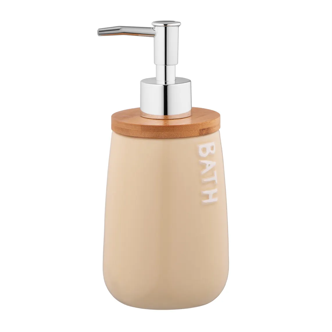 საპნის დისპენსერი ARDESTO Soap dispenser Prestigio 420ml, dolomite, bamboo, plastic, beige