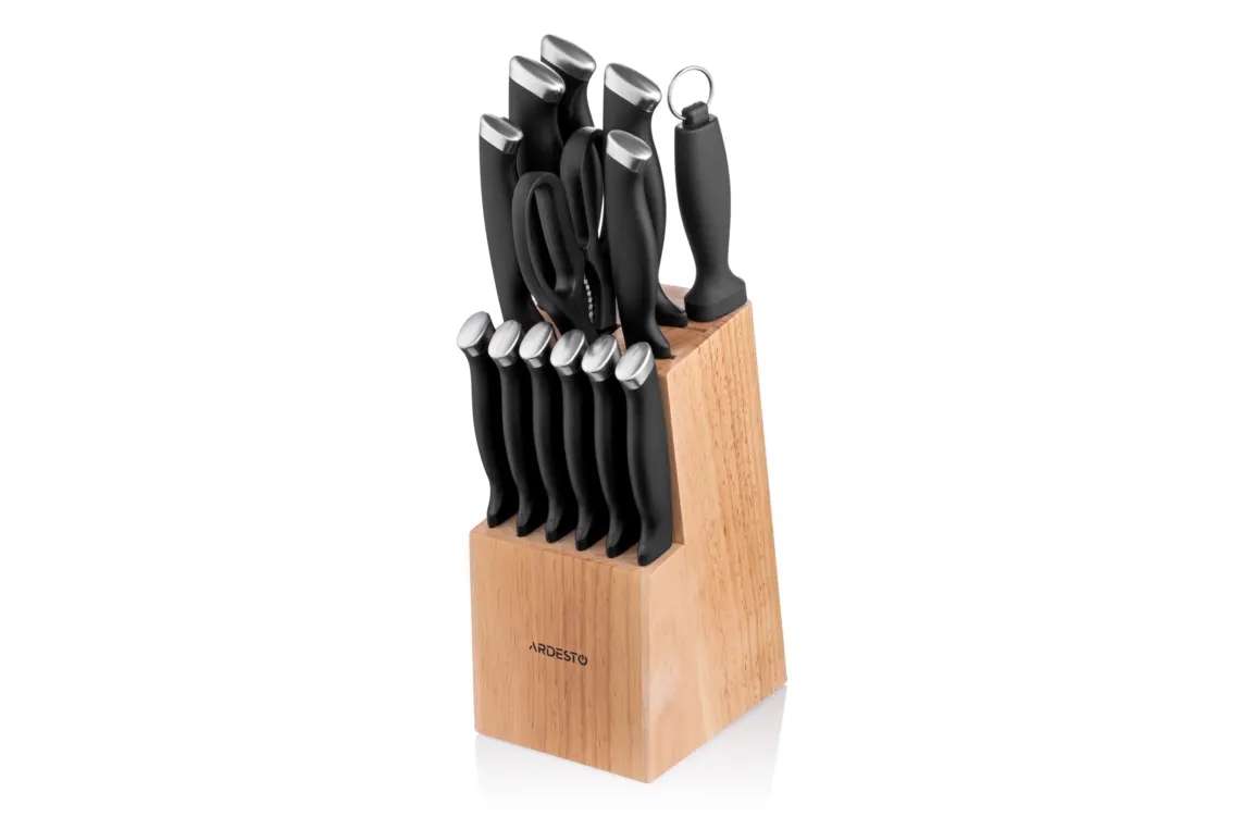 Ardesto Knife set Gemini Gourmet 14 pcs, s/s, plastic, block: rubber wood