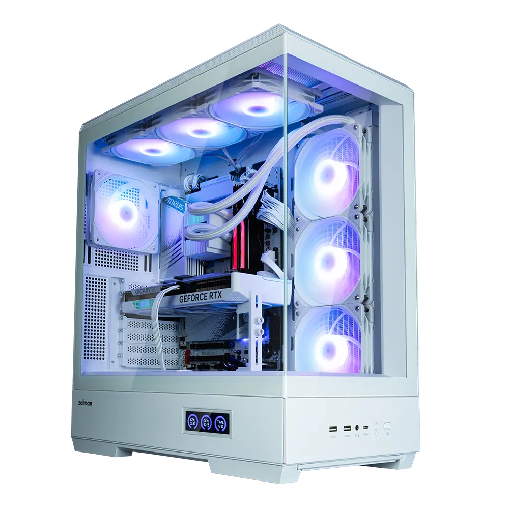 ქეისი Zalman PC case P50 DS without PSU, 2xUSB3.0, 1xUSBType-C, 4x120mm ARGB, VGA 435 mm, LCS ready, TG Side Panel, ATX, white