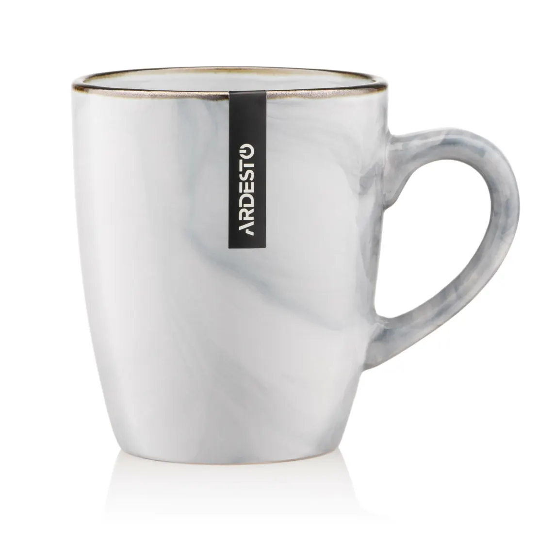 კათხა Ardesto Mug Marmo, 390ml, ceramics, white