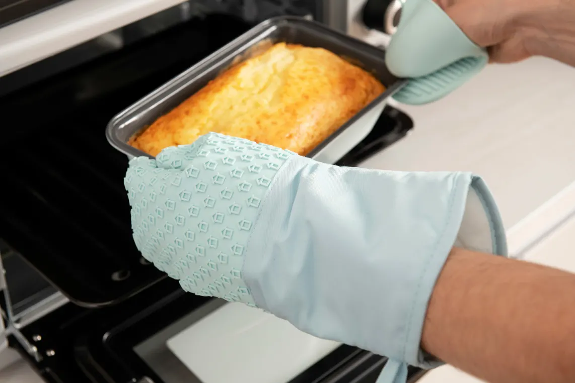 სამზარეულოს ხელთათმანი Glove ARDESTO Tasty Baking, 35x19cm, silicone, cotton, blue