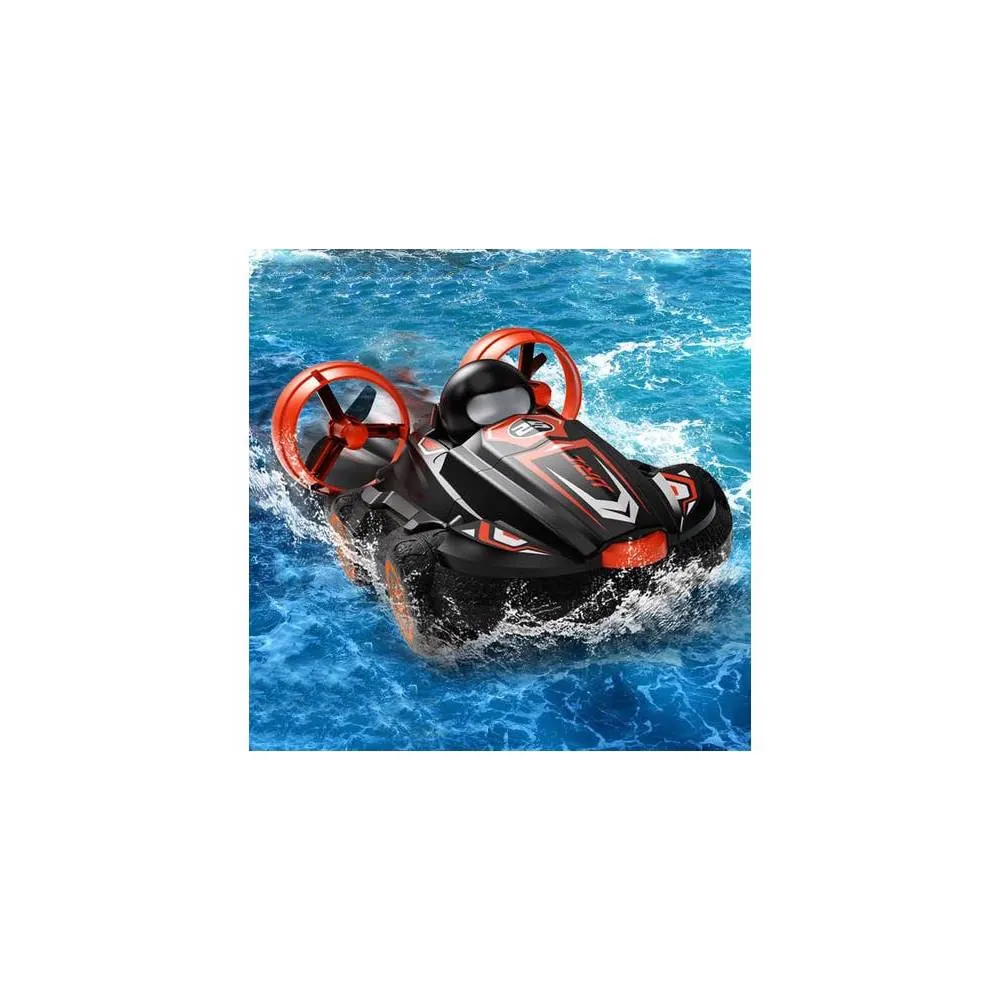 JJRC Q86 2 In 1 Amphibious RC Hovercraft Boat Stunt Drift Car Black