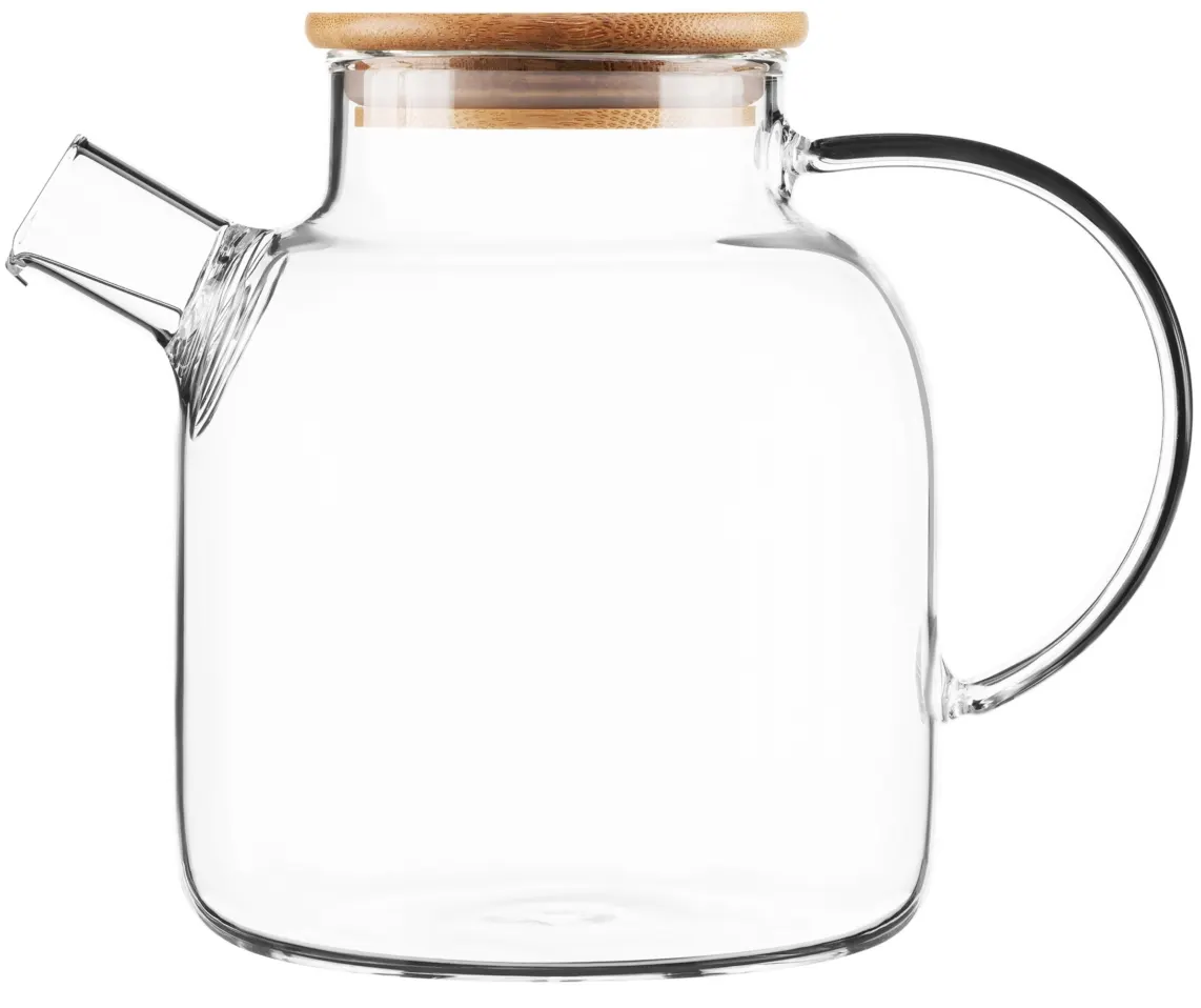 ჩაიდანი Ardesto Teapot Gemini 1500ml, borosilicate glass, bamboo, transparent