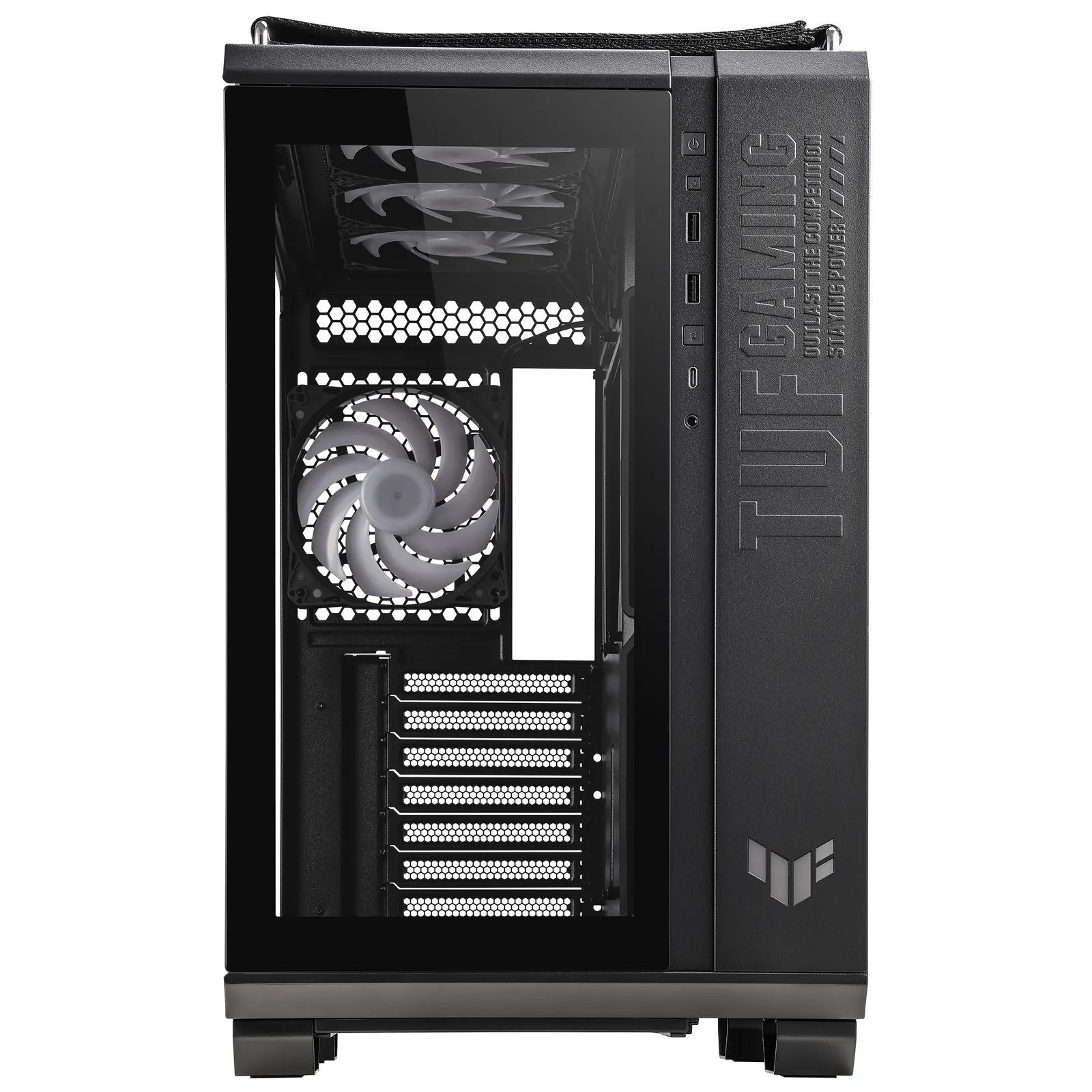 ASUS TUF Gaming GT502 PLUS – Mid Tower | ATX/mATX/Mini-ITX | TG | 4×120mm Fans (3×120mm Top + 1×120mm Rear) | Dual Chamber Design | GPU 400mm | CPU