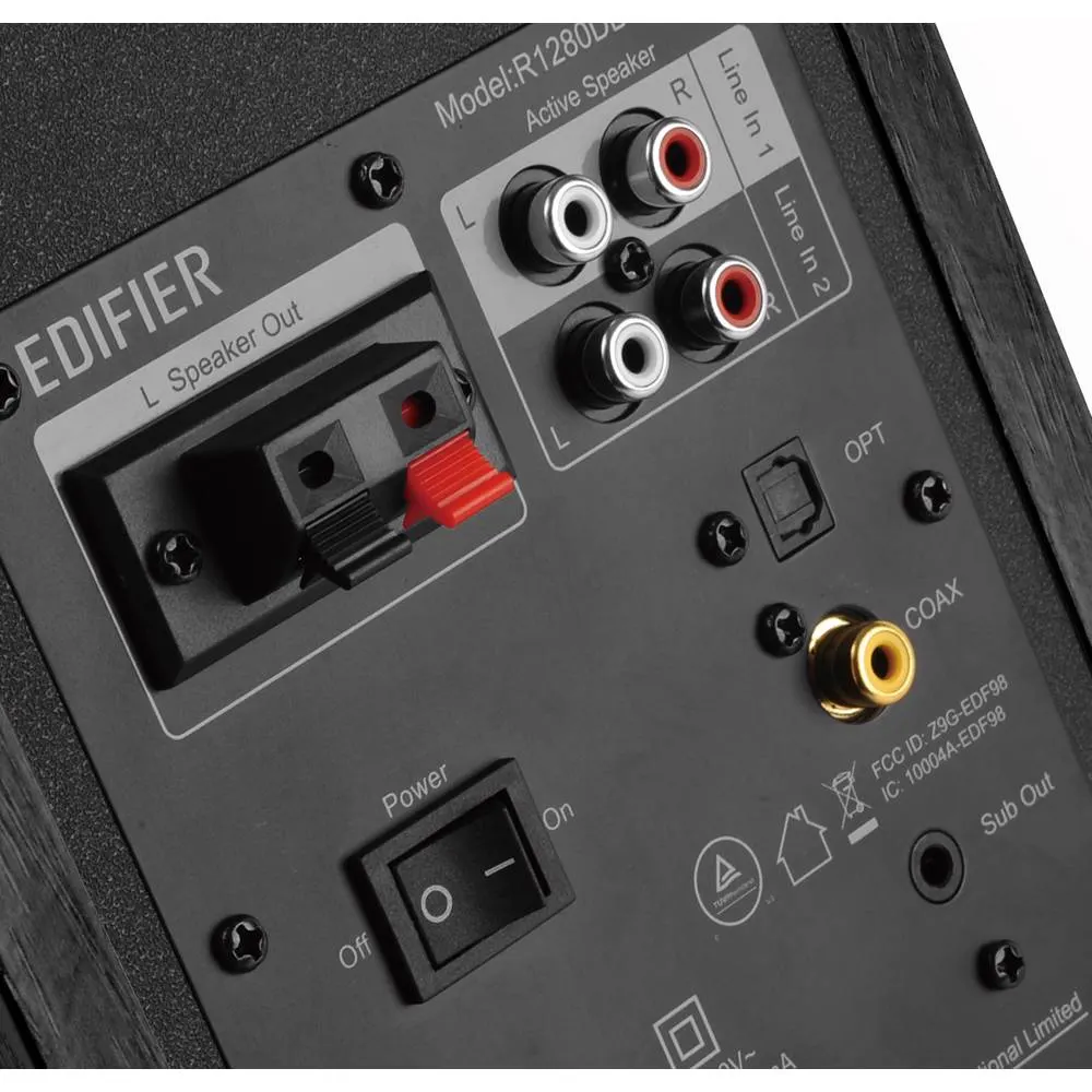 სტუდიური მონიტორი Edifier R1280DBs Active 2.0 Bluetooth Bookshelf Speaker Set, 42W RMS, Black