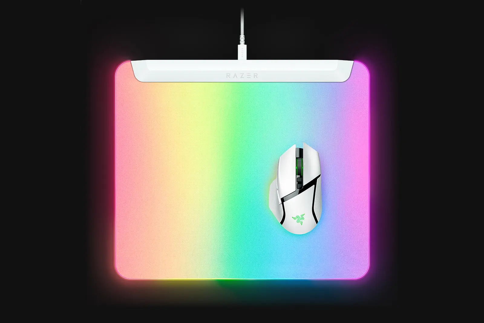 მაუს პადი Razer Mouse Pad Firefly V2 Pro, M (360x278x4.6mm), RGB, white