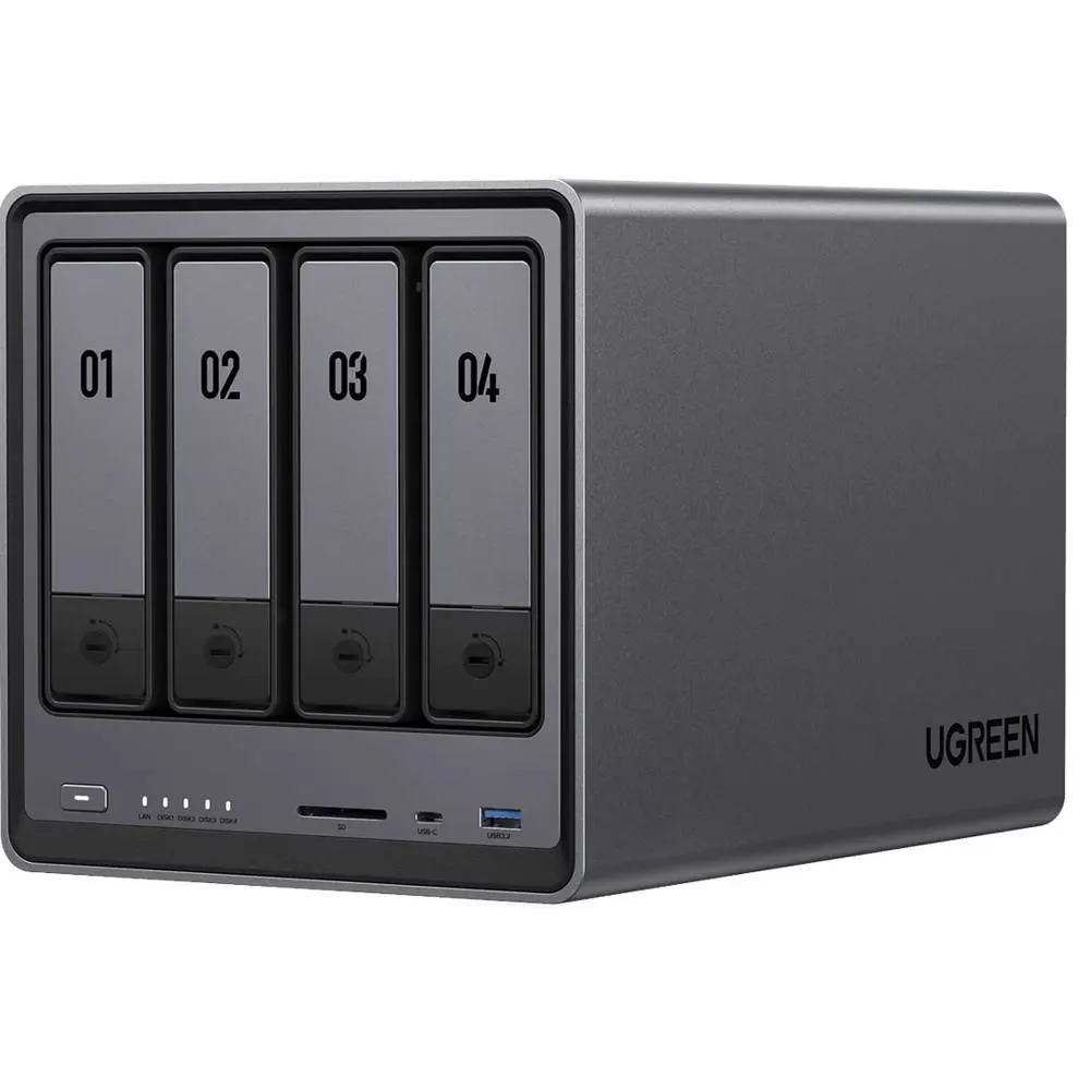 Storage system UGREEN NASync DXP4800 (25372B), Intel N100, 8GB, Diskless, RJ45, USB, Type-C, HDMI, Space Gray