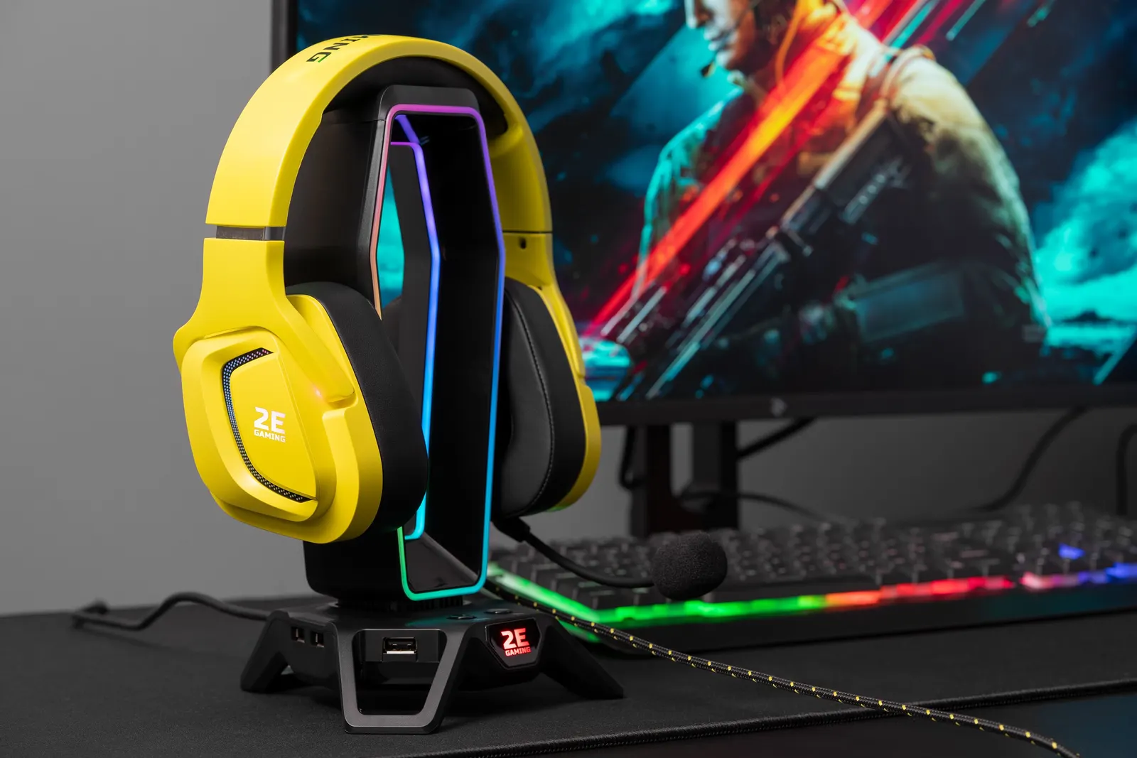 ყურსასმენი 2E GAMING Headset HG340 RGB 3.5mm Yellow
