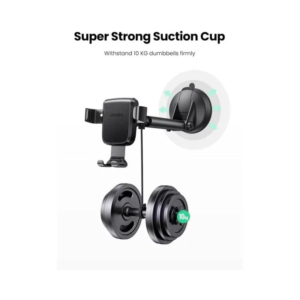 LP200, UGREEN, Holder, Gravity Phone Holder With Suction Cup, Black.