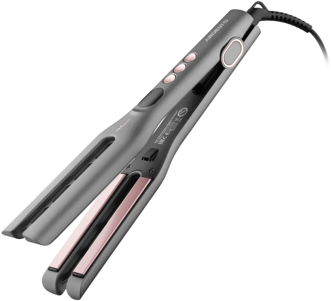 თმის უთო ARDESTO Hair straightener Pink Touch, 68W, 150-230C, ceramics, gray+pink