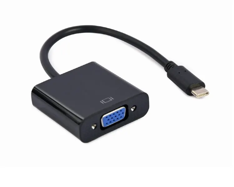 ადაპტერი Gembird A-CM-VGAF-01 USB Type-C to VGA adapter cable 15cm Black