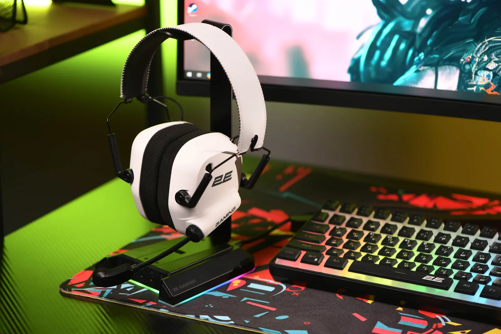 ყურსასმენი 2E GAMING Headset HG365, BT/WL, white