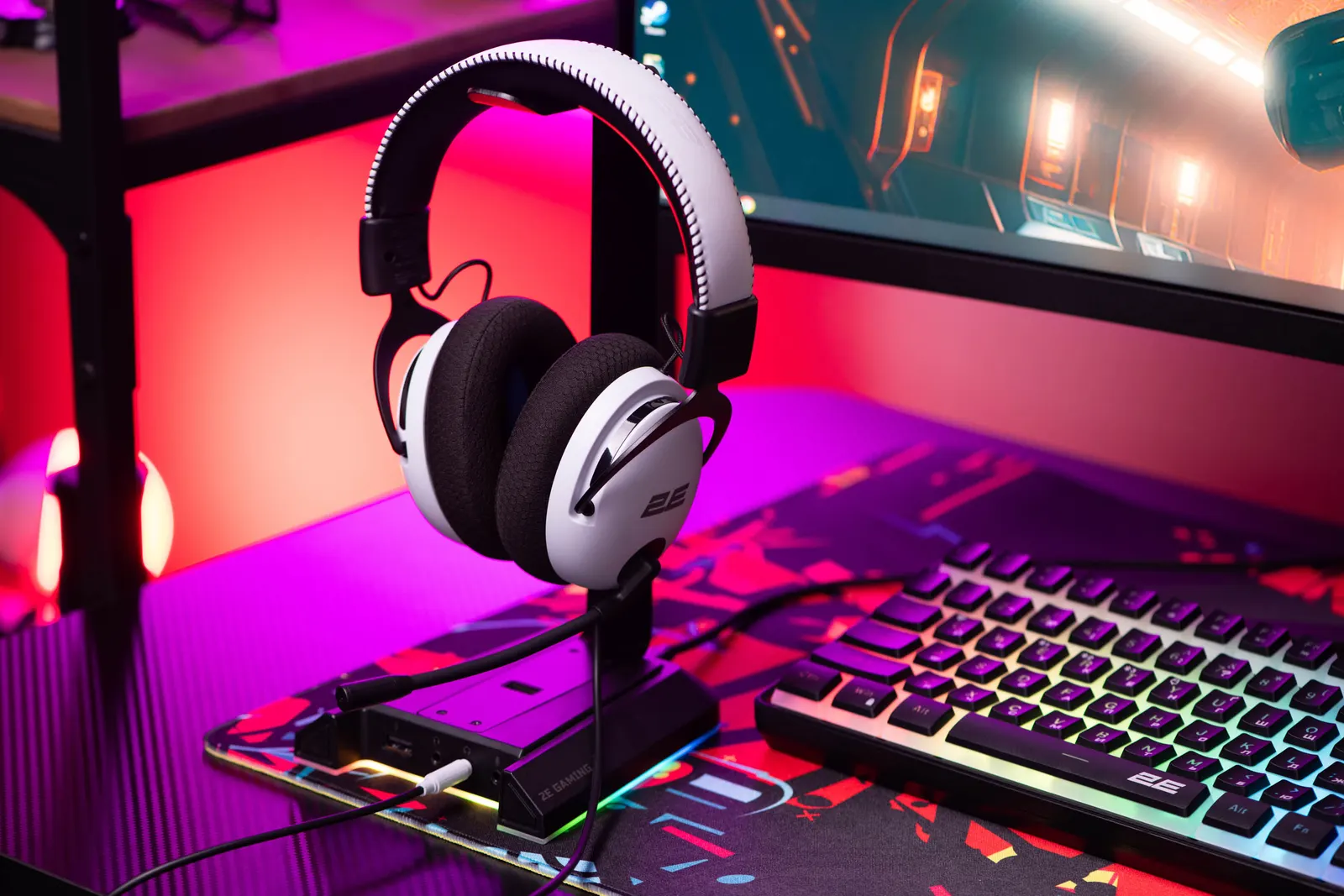 ყურსასმენი 2E GAMING Headset HG310 V2, mini-jack, 1.5m, white