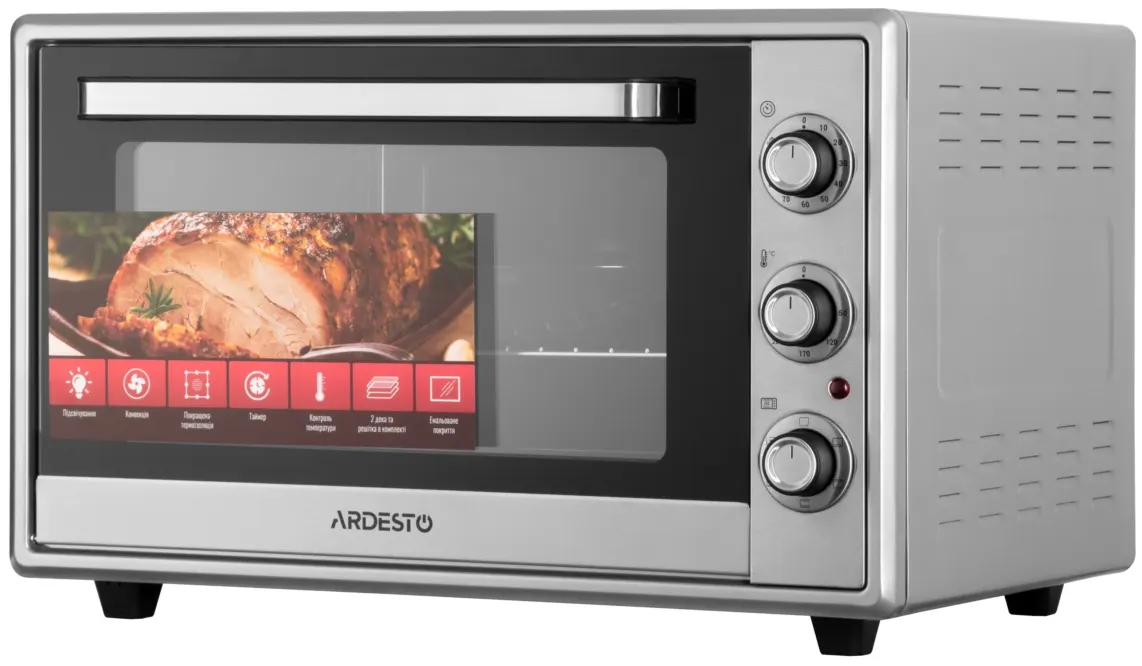 ელექტრო ღუმელი ARDESTO Electric oven, 60L, 2000W, mech., convection, double glass, grey