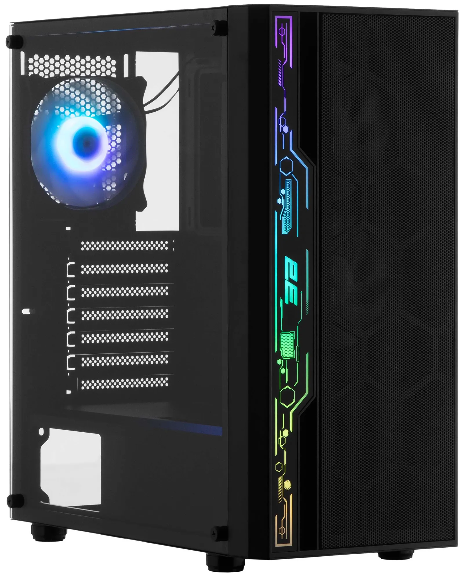 ქეისი 2E GAMING Computer case SPERO (G2052), MidT, 2xUSB2.0,1xUSB3.0, 1x120mm ARGB+strip,TG (side panel),without PSU,black